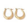 Ion Plating(IP) 304 Stainless Steel Twist Teardrop Hoop Earrings for Women EJEW-G314-05G-1