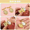 4Pcs Brass Locket Pendant Brooch for Wedding Photo JEWB-CA00012-4