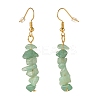 Natural Green Aventurine Chip Beaded Dangle Earrings EJEW-JE04788-01-3