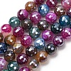 Electroplated Natural Agate Beads Strands G-B191-A07-10mm-11-2