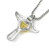 Cubic Zirconia Fairy with Heart Pendant Necklace with Box Chains LS-NJEW-C004-01B-3