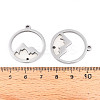 Anti-Tarnish 201 Stainless Steel Pave Epoxy Pendants STAS-R002-03P-3