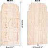 Natural Solid Wood Carved Onlay Applique Craft WOOD-FH0001-10-2