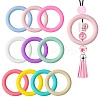 10Pcs 10 Colors Round Ring Food Grade Silicone Focal Beads SIL-CJ0001-32-1