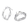 Rhodium Plated 925 Sterling Silver Stud Earring Findings STER-M115-03P-2