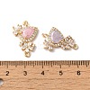 Brass Pave Clear Cubic Zirconia Flower Teardrop Links Connector Charms KK-C062-014G-3