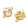 Clover Brass Micro Pave Cubic Zirconia Pendants KK-M325-13A-G-2