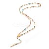 304 Stainless Steel Rosary Bead Necklaces LS-NJEW-E133-01G-1