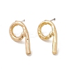Brass Number Stud Earrings with 925 Sterling Silver Pins for Women LS-EJEW-A077-01I-1