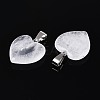 Heart Natural Crystal Pendants G-Q438-15-3