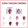 96Pcs 8 Colors Teardrop Glass Charms GLAA-HY0001-50A-2