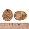 Natural Wood Lace Stone Pendants G-N349-07C-3