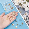 36Pcs 3 Size Flat Round Ion Plating(IP) 304 Stainless Steel Stud Earring Findings STAS-SP0001-59G-3
