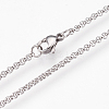 Non-Tarnish 304 Stainless Steel Rolo Chain Necklaces NJEW-G313-18P-2