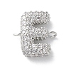 Brass Micro Pave Cubic Zirconia Letter Links KK-I717-04E-P-1