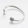 Tarnish Resistant 304 Stainless Steel Cuff Bangles LS-BJEW-N0028-02P-2