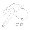 Ring 304 Stainless Steel Crystal Rhinestone Pendant Necklaces & Bracelets & Stud Earrings Sets for Women SJEW-C004-09P-01-1