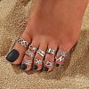 10Pcs 10 Styles Alloy Cuff Toe Rings FS-WGB499F-02-1