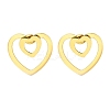 Ion Plating(IP) 304 Stainless Steel Heart Stud Earrings EJEW-C118-03A-1