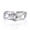 304 Stainless Steel Open Cuff Ring for Women RJEW-N040-45-2