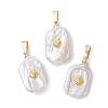 Natural Baroque Pearl Keshi Pearl Pendants PALLOY-JF04959-1