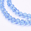 Faceted(32 Facets) Round Glass Beads Strands X-EGLA-J042-4mm-05-3