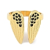 Ion Plating(IP) 304 Stainless Steel Enamel Wing Cuff Finger Rings RJEW-L107-084G-02-2
