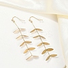 304 Stainless Steel Leaf Stud Earrings for Women EJEW-R008-02G-1
