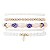 5Pcs 5 Style Glass & Lampwork Evil Eye Stretch Bracelets Set BJEW-JB09619-03-1