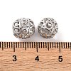 Brass Micro Pave Clear Cubic Zirconia Beads KK-S389-15P-3