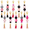 10Pcs 10 Styles Glass & Acrylic & Resin Beaded Pendant Decorations HJEW-AB00273-1