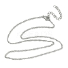 304 Stainless Steel Singapore Chain Necklaces NJEW-Z084-02P-01-4