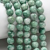 Natural Green Spot Jasper Beads Strands G-L651-A01-8mm-1