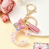 Resin & Acrylic & Faux Suede Tassel Keychain KEYC-YW00124-03-1