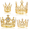 4Pcs 4 Styles Crown Zinc Alloy Cake Decoration AJEW-CP0008-84G-6