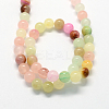 Natural Dyed Green Jade Gemstone Bead Strands X-G-R273-8mm-01-1