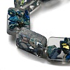 Dyed Natural Imperial Jasper with Resin Beads Strands G-G083-F07-01-3