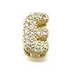 Brass Micro Pave Cubic Zirconia Letter Multi-Strand Links KK-D295-32G-05-1