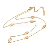 304 Stainless Steel Fish Bone Shaped Link Chain Necklaces for Women NJEW-A064-04G-4