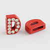 Mixed Color Zinc Alloy Grade A Rhinestone Letter Slide Charms ALRI-S130-D-2