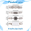 8Pcs 8 Styles Rectangle Zinc Alloy & Rhinestone Cardigan Clips JEWB-HY0001-39-2