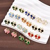 Butterfly Brass Micro Pave Clear Cubic Zirconia Stud Earrings EJEW-C173-01G-1
