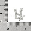 Brass Crystal Rhinestone Letter Links Connector Charms KK-S395-06P-H-3