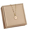 201 Stainless Steel Enamel Oval with Cross Pendant Necklaces FS-WG9DA99-01-2