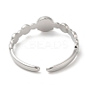 Non-Tarnish 304 Stainless Steel Flat Round Wrap Open Cuff Ring for Women RJEW-I098-04P-3