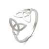 Non-Tarnish 304 Stainless Steel Open Cuff Ring LS-RJEW-Z026-06P-1