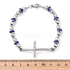 201 Stainless Steel Link Chain Bracelets BJEW-A032-01P-02-3