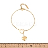 Heart 304 Stainless Steel Link & Charm Bracelets for Women BJEW-A146-02G-5