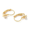 Flat Round Brass Micro Pave Clear Cubic Zirconia Leverback Earring Findings KK-Z136-24G-01-2
