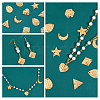 20Pcs 10 Style Textured Stainless Steel Pendants FIND-GA0002-23-4